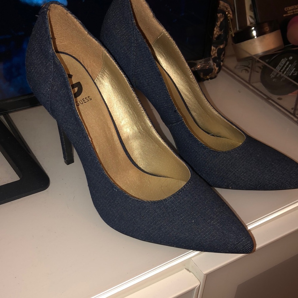 G by guess denim heels